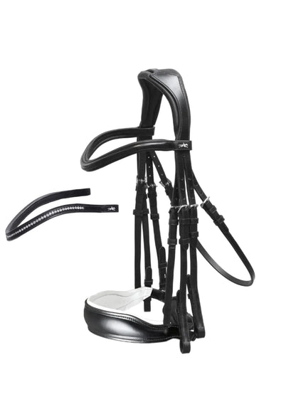 Schockemohle Double Bridle Milan black/white | Equiflair