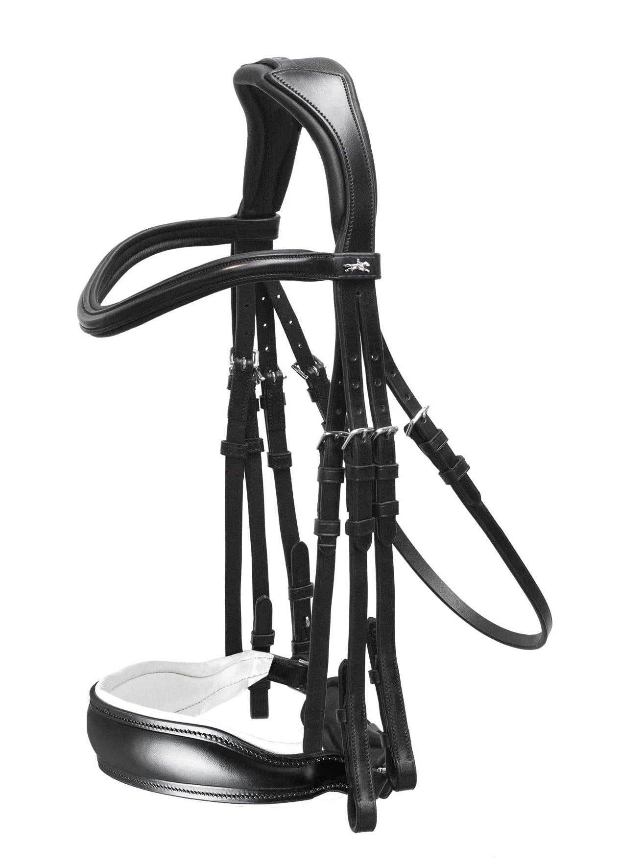 Schockemohle Double Bridle Milan black/white | Equiflair