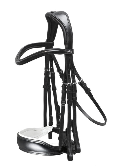 Schockemohle Double Bridle Milan black/white | Equiflair