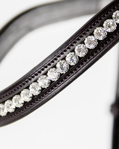 Schockemöhle Equitus Gamma Double Bridle: Black Leather with Silver Crystals, Equestrian Horse Tack