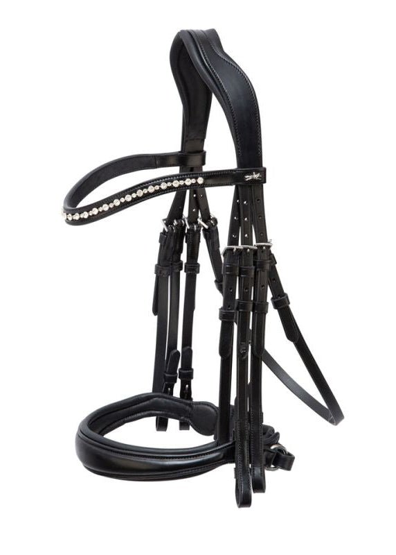Schockemohle Double Bridle Milton Black/Silver | Equiflair