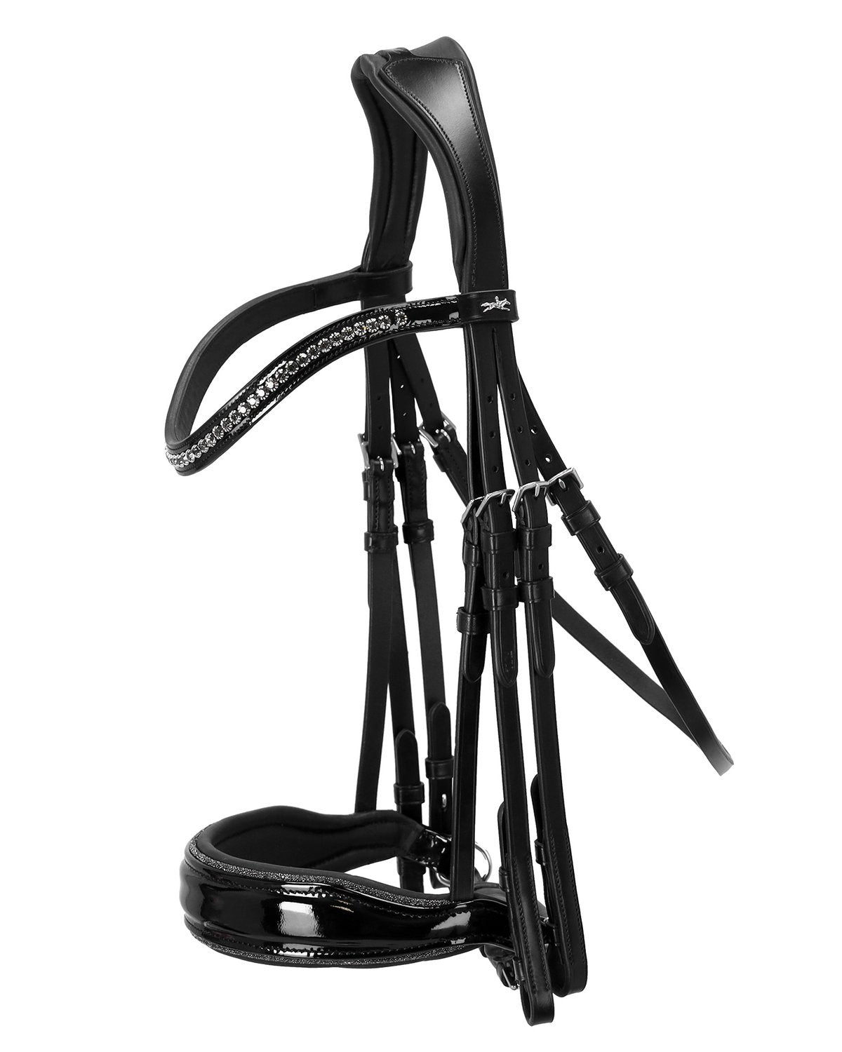 Schockemohle Double Bridle Milan Glam black/patent/silver