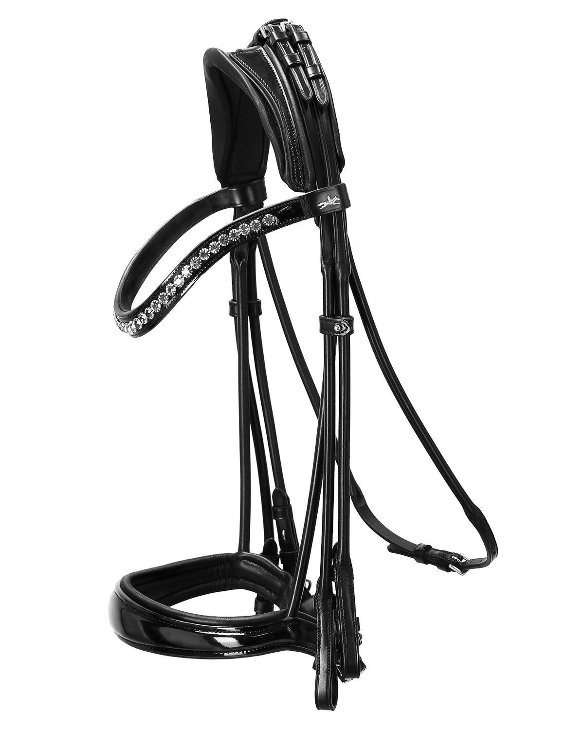 Schockemohle Double Bridle Kensington black/patent/silver