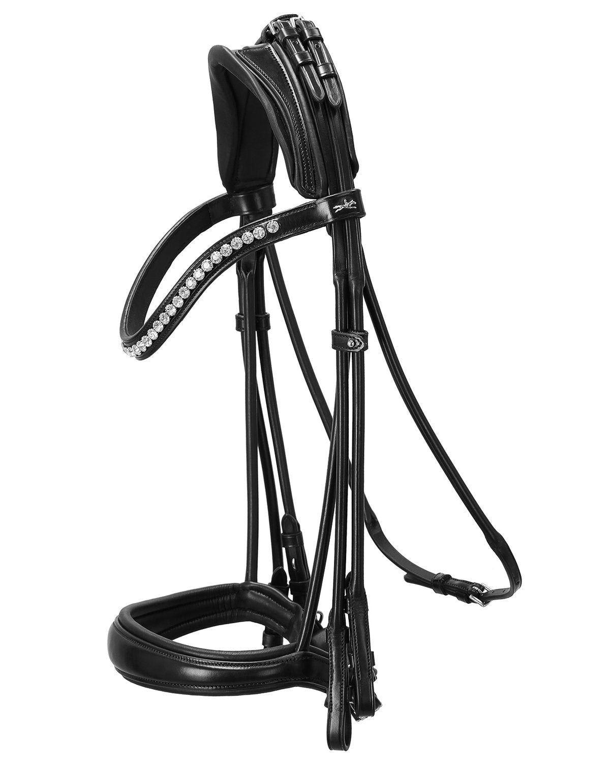 SCHOCKEMOHLE Kensington Double Bridle - Black & Silver | Premium Horse Riding Equestrian Dressage Tack - Leatherwork…