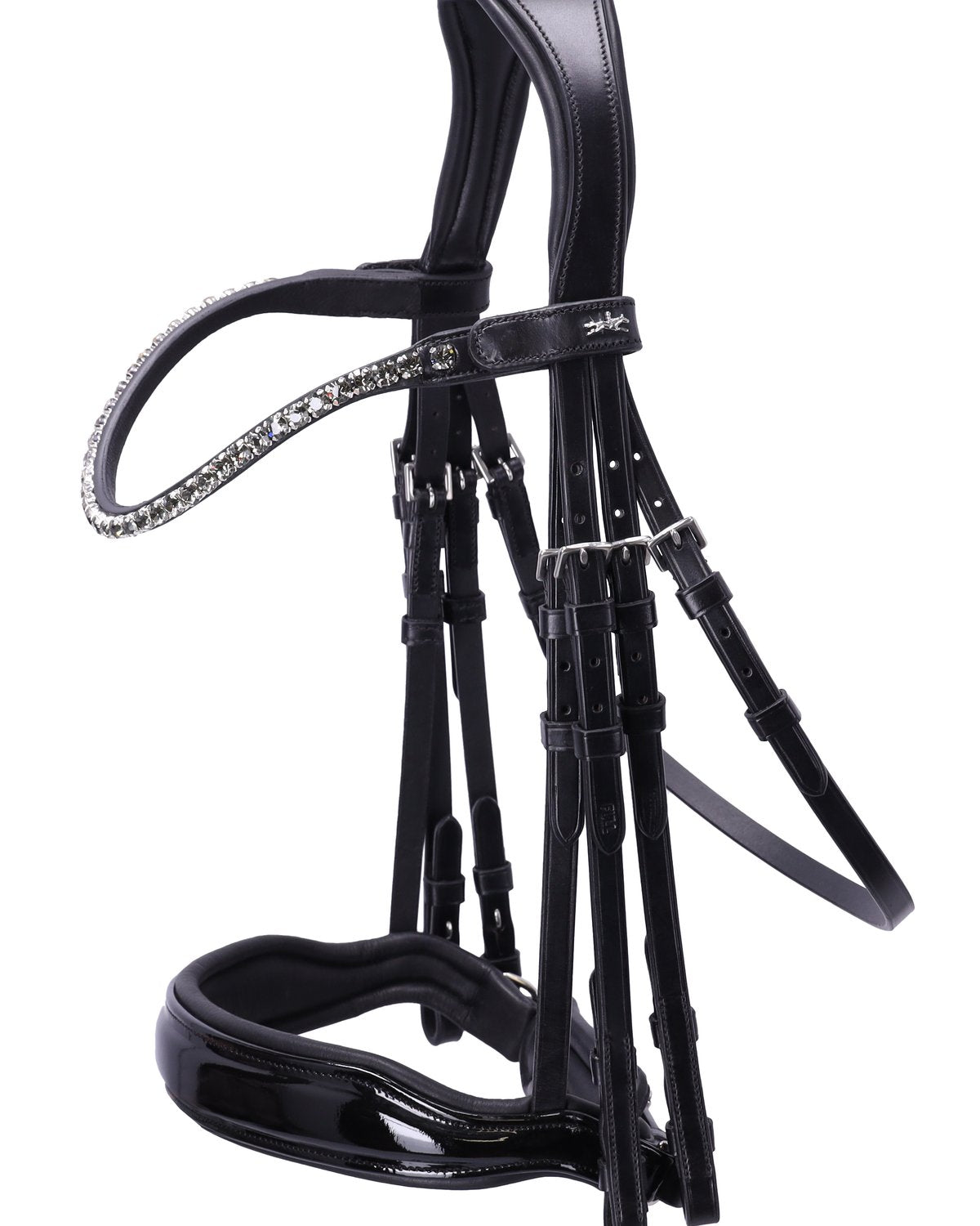 Schockemohle Double Bridle Milazzo black/patent/grey
