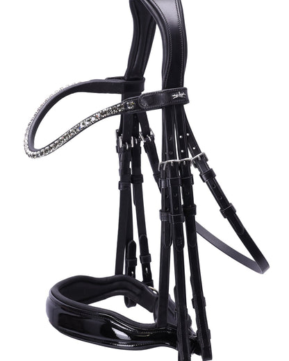 Schockemohle Double Bridle Milazzo black/patent/grey