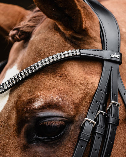 Schockemohle Double Bridle Monticelli black/patent/silver