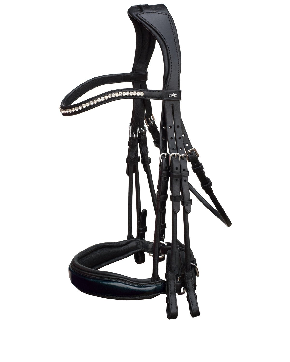Schockemohle Double Bridle Venice black/patent/silver