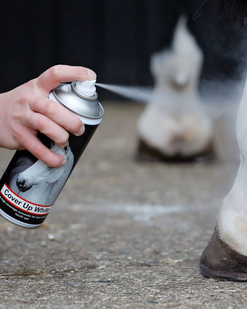 Cover Up White Spray for Horse Legs - Smart Grooming Concealer: Whitens Socks & Hides Blemishes