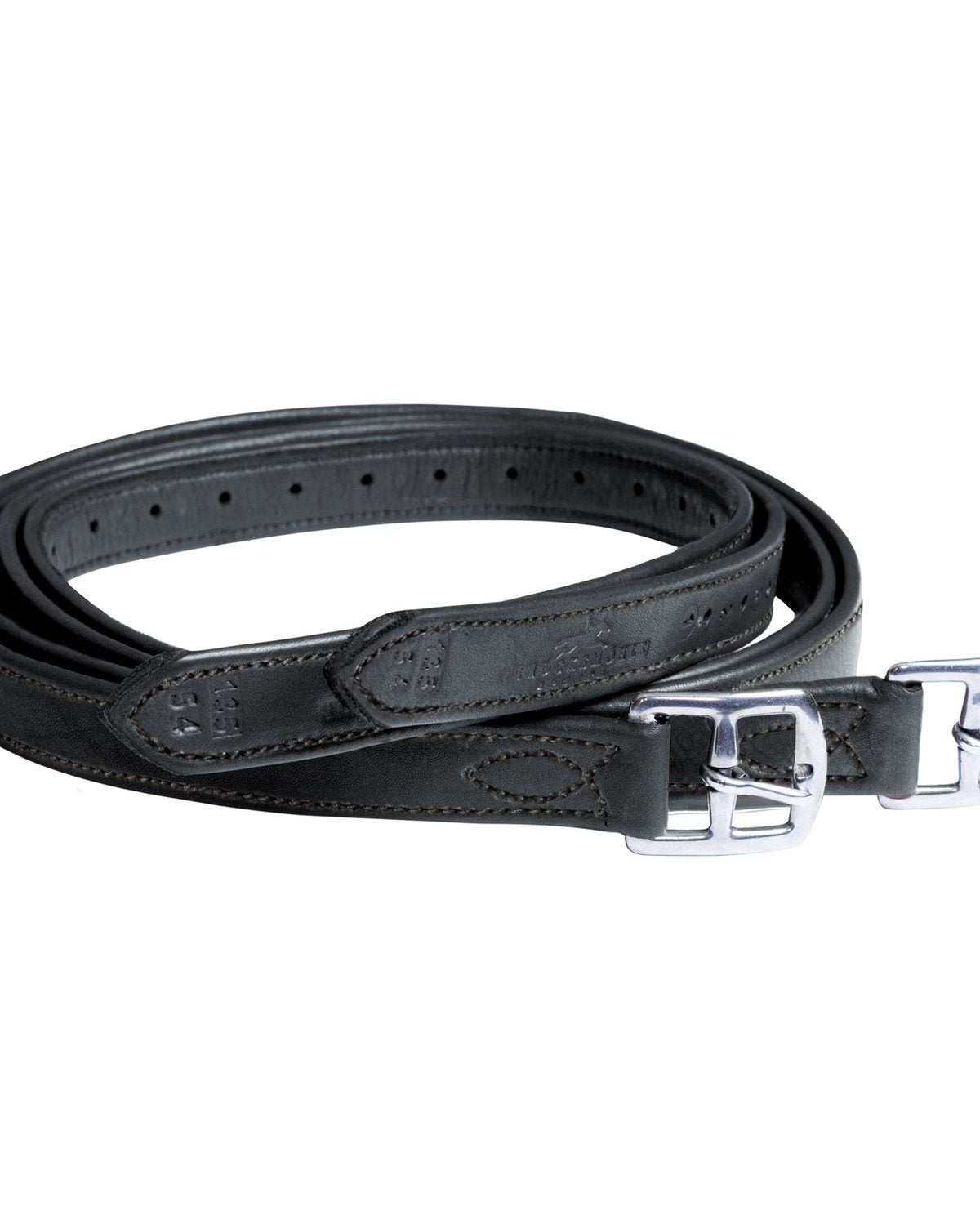 Schockemohle Stirrup leathers Chantilly black/black/silver
