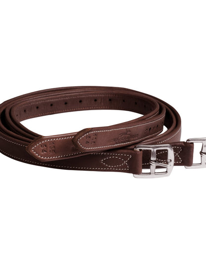 SCHOCKEMOHLE Stirrup Leathers Chantilly Espresso Cream Silver - Equestrian Horse Riding Gear