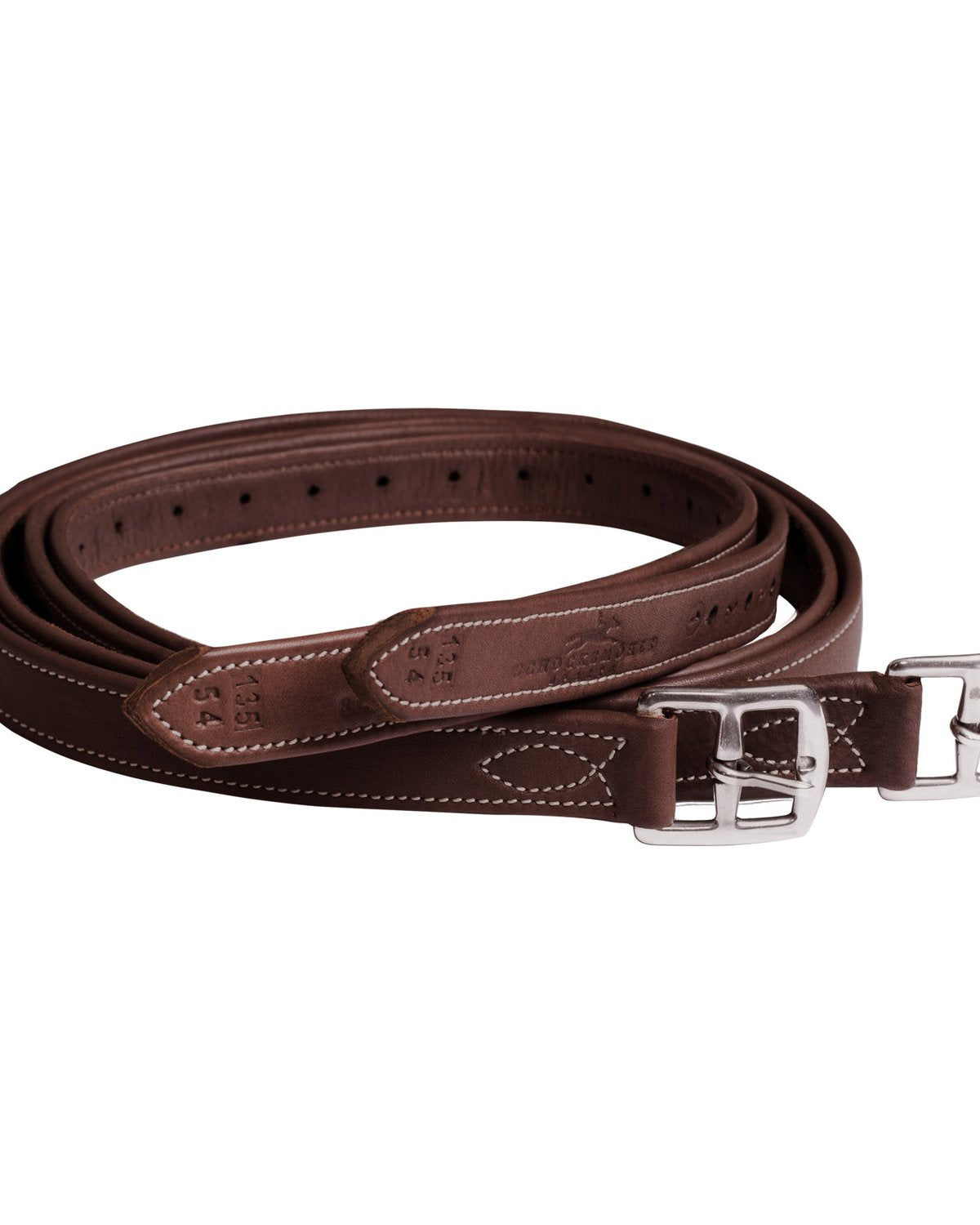 Schockemohle Stirrup leathers Chantilly espresso/cream/silver