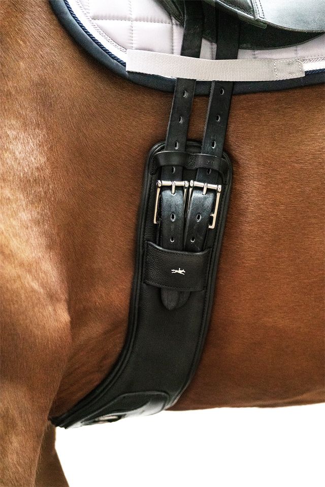 Schockemohle Dressage Elasticated Girth Pittsburgh Stretch black/silver | Equiflair