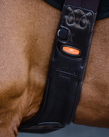 SCHOCKEMOHLE Portland Saddle Girth - Comfort Zone Black Leather Equestrian Horse Riding Tack