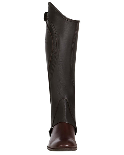 Equestro Unisex Gaiters Perforated Leather Maximum Comfort Brown | Equiflair