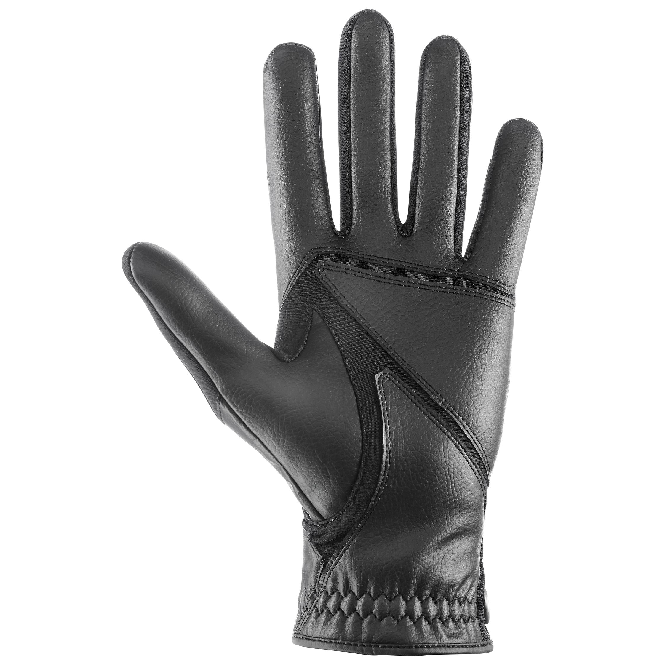 UVEX VENTRAXION PLUS Black Riding Glove. Flexible 4D-stretch, touchscreen compatible, perfect for cooler seasons, equestrian gear.