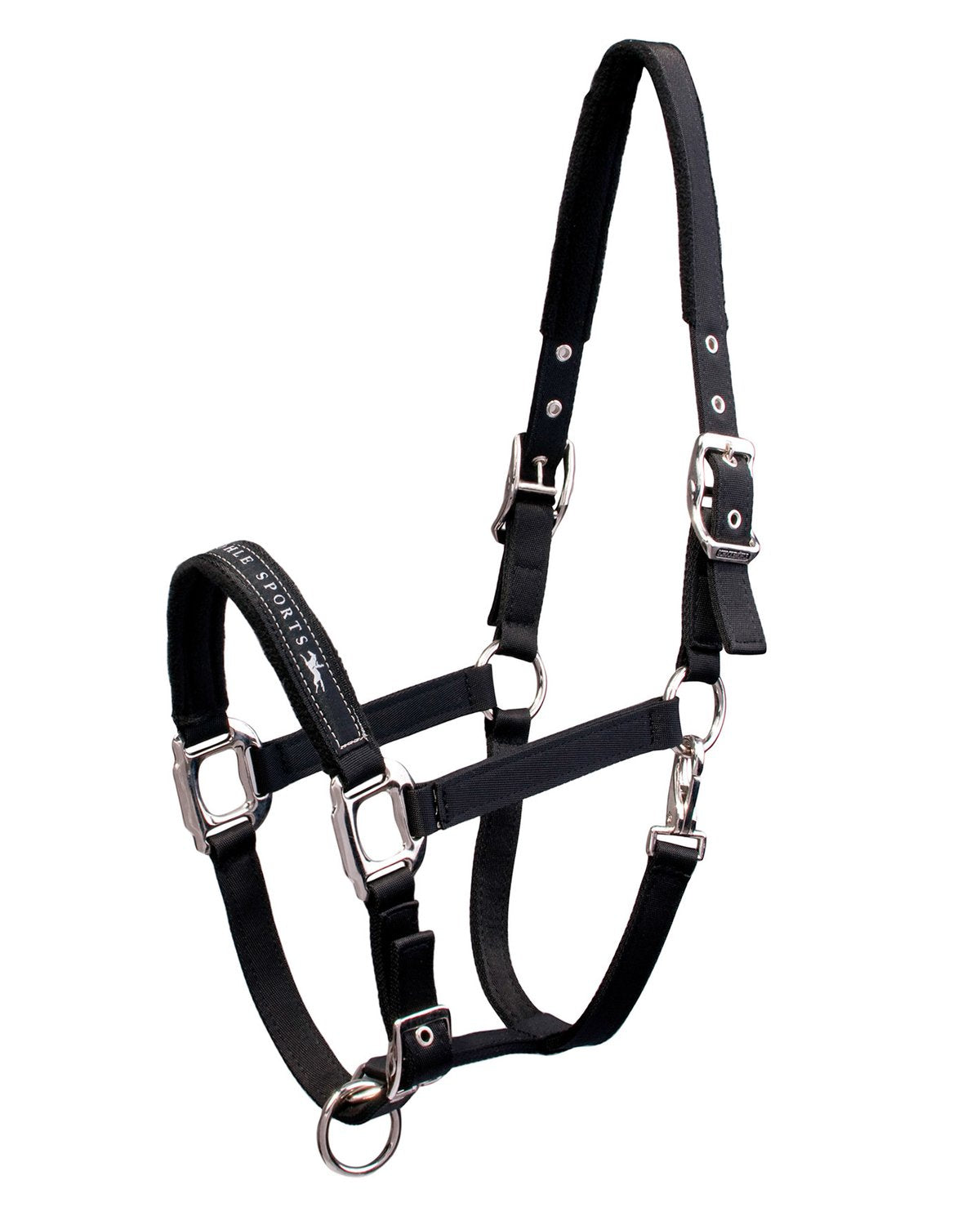 Schockemohle Memphis Black Horse Halter - Adjustable Nylon Halter for Horses