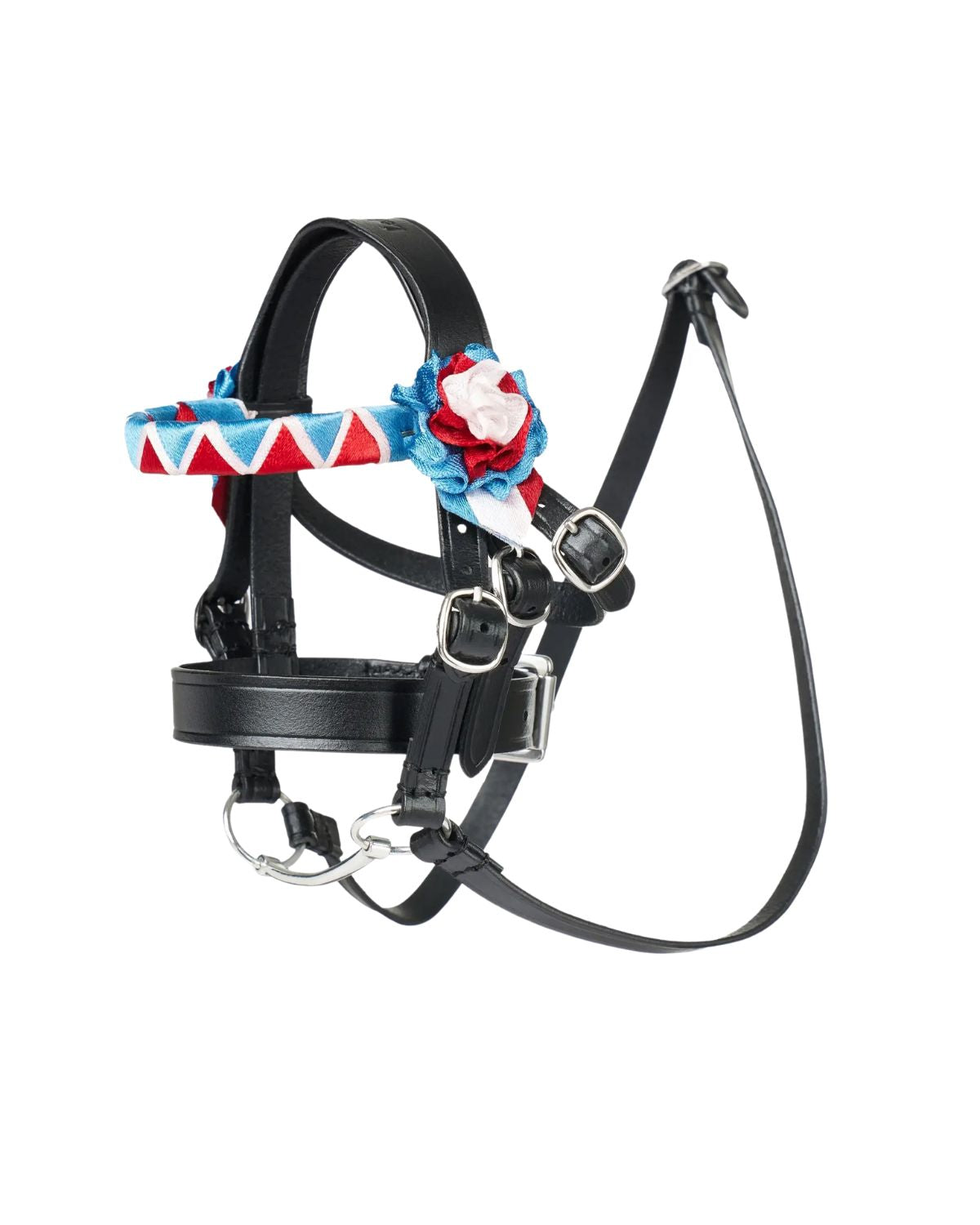 LEMIEUX TOY PONY SHOWING BRIDLE BLACK: Leather bridle with decorated browband, adjustable buckles for realistic toy pony play.