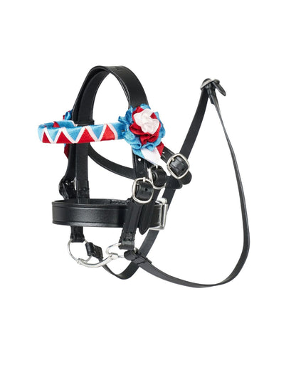 LEMIEUX TOY PONY SHOWING BRIDLE BLACK: Leather bridle with decorated browband, adjustable buckles for realistic toy pony play.