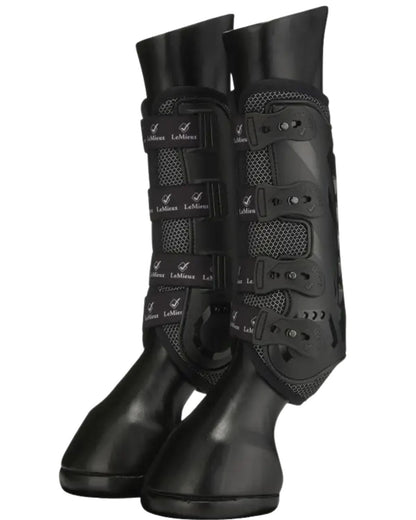 LeMieux Ultra Mesh Snug Horse Hind Boots - Black Equestrian Leg Protection - Equiflair