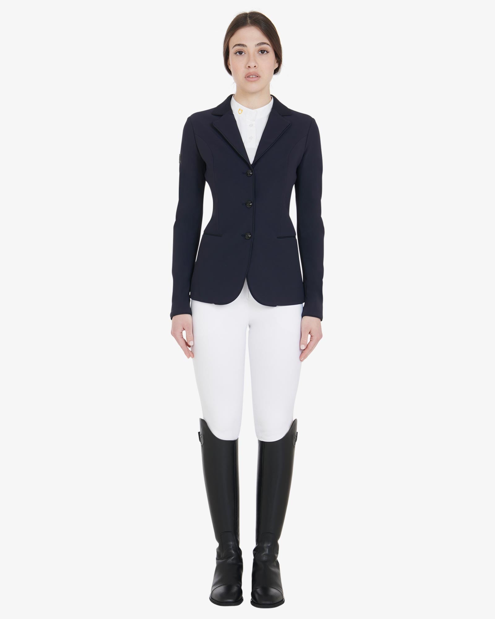 Equestro Women's Three Button Competition Jacket Navy - Clothing XS