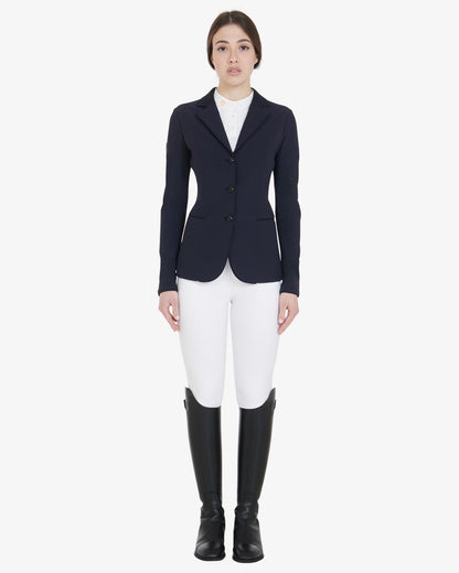 Equestro Women's Three Button Competition Jacket Navy - Clothing XS