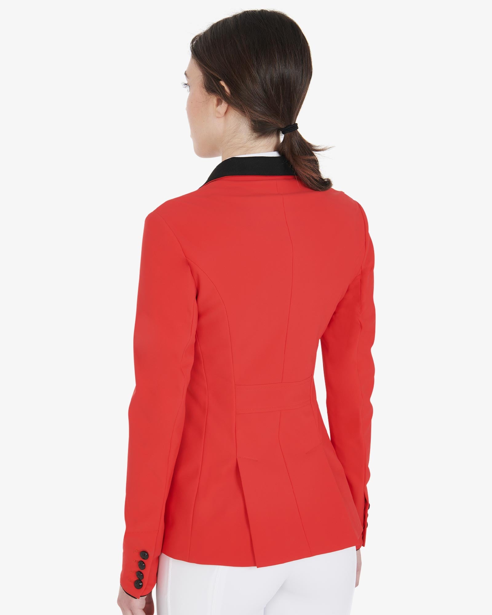 Equestro Women's Three Button Competition Jacket Red Black