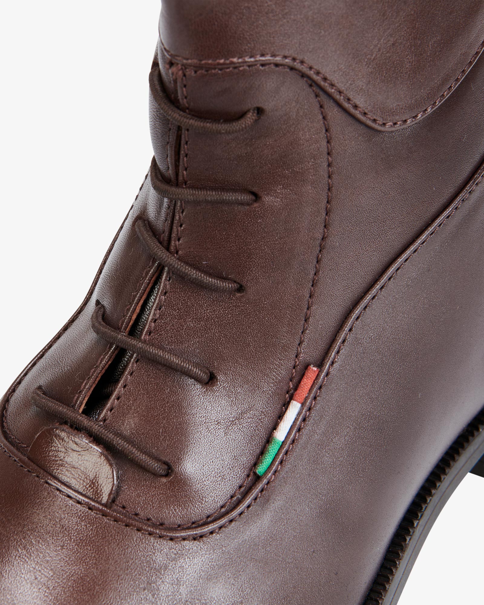 Equestro Vesuna Unisex Ankle Boots With Laces Dark Brown