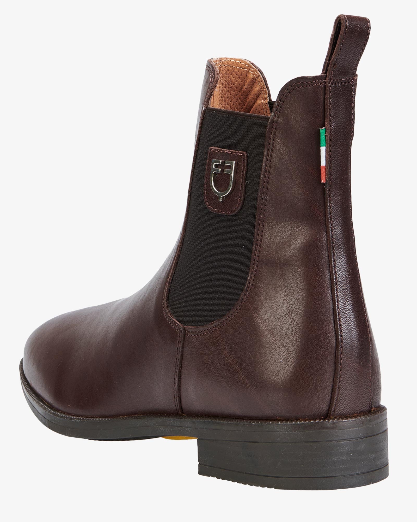 Equestro Dark Brown Ankle Boots: Unisex, Elastic Side, Full-Grain Leather Jodhpur Riding Boots for Training and Leisure.