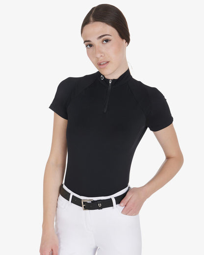 Equestro Leather Belt With Snaffle Bits And Rhinestones Black Silver | Equiflair