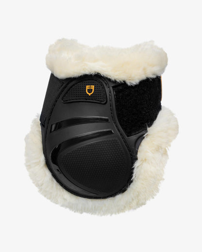 Equestro Young Horse Fetlock Boots Tpu And Synthetic Sheepskin Black
