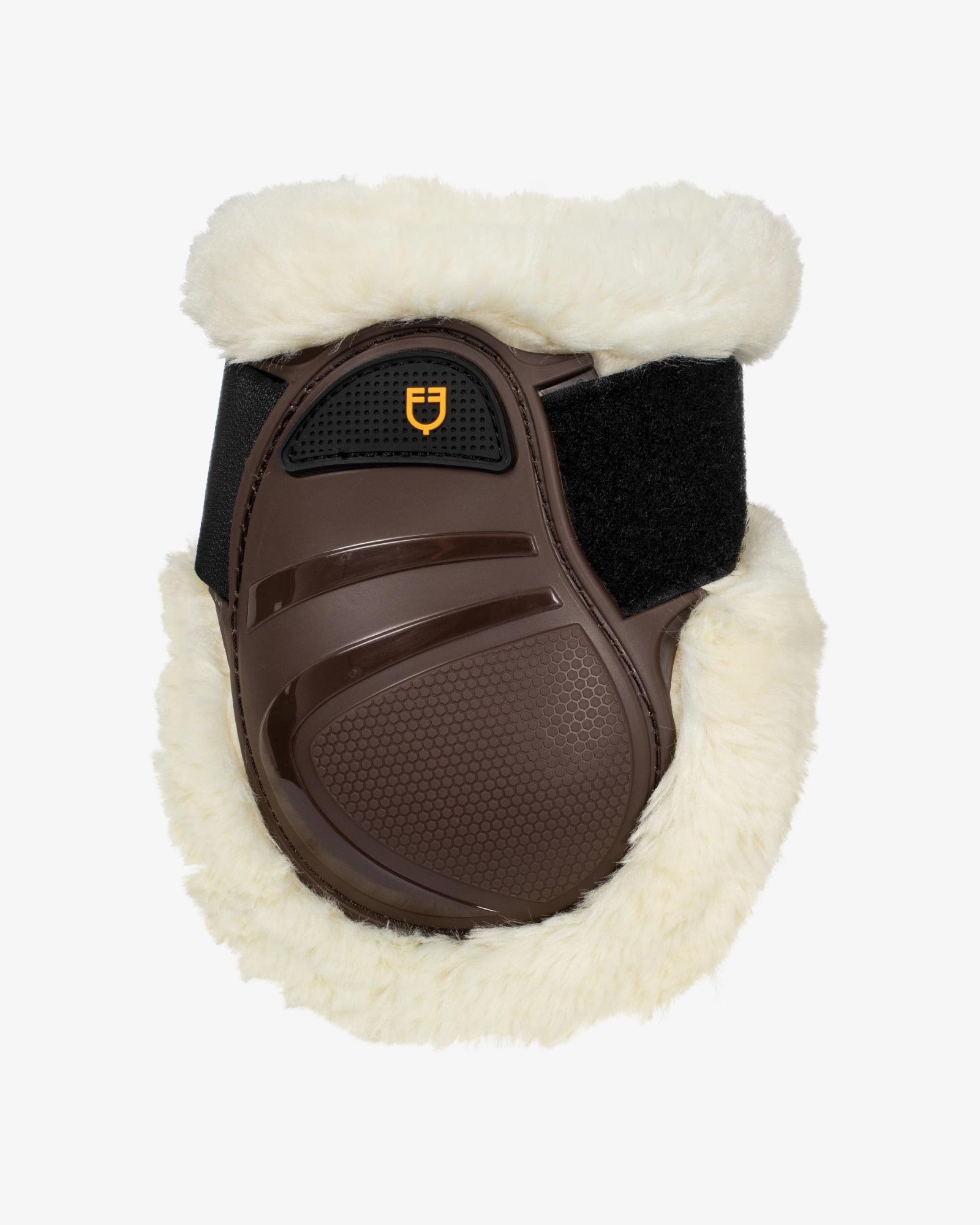Equestro Young Horse Fetlock Boots Tpu And Synthetic Sheepskin Brown