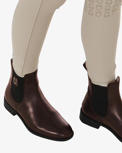 Equestro Dark Brown Leather Ankle Jodhpur Boots - Equestrian Riding Boots with Side Elastics