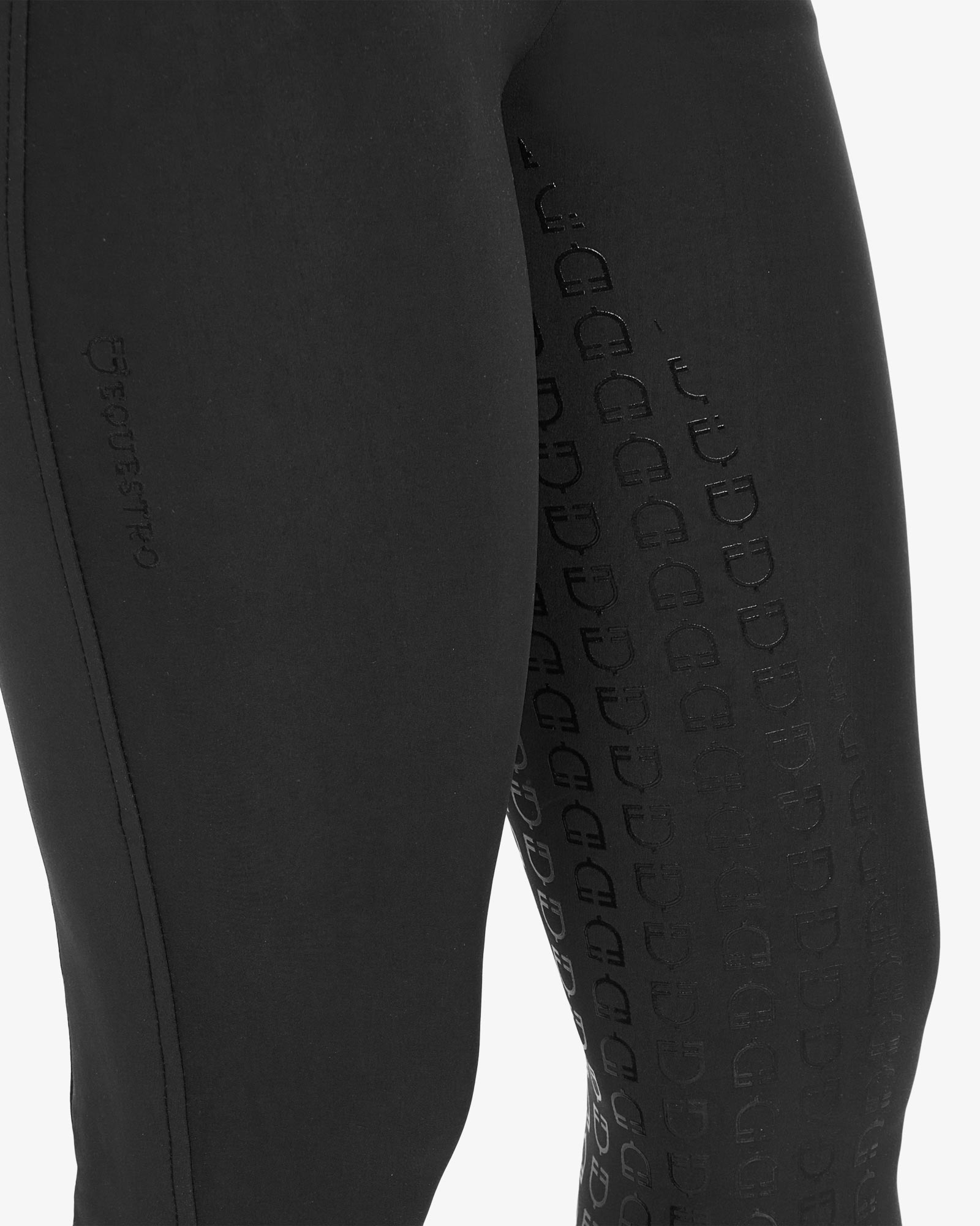 Equestro Women's Full Grip Slim Fit Breeches Black