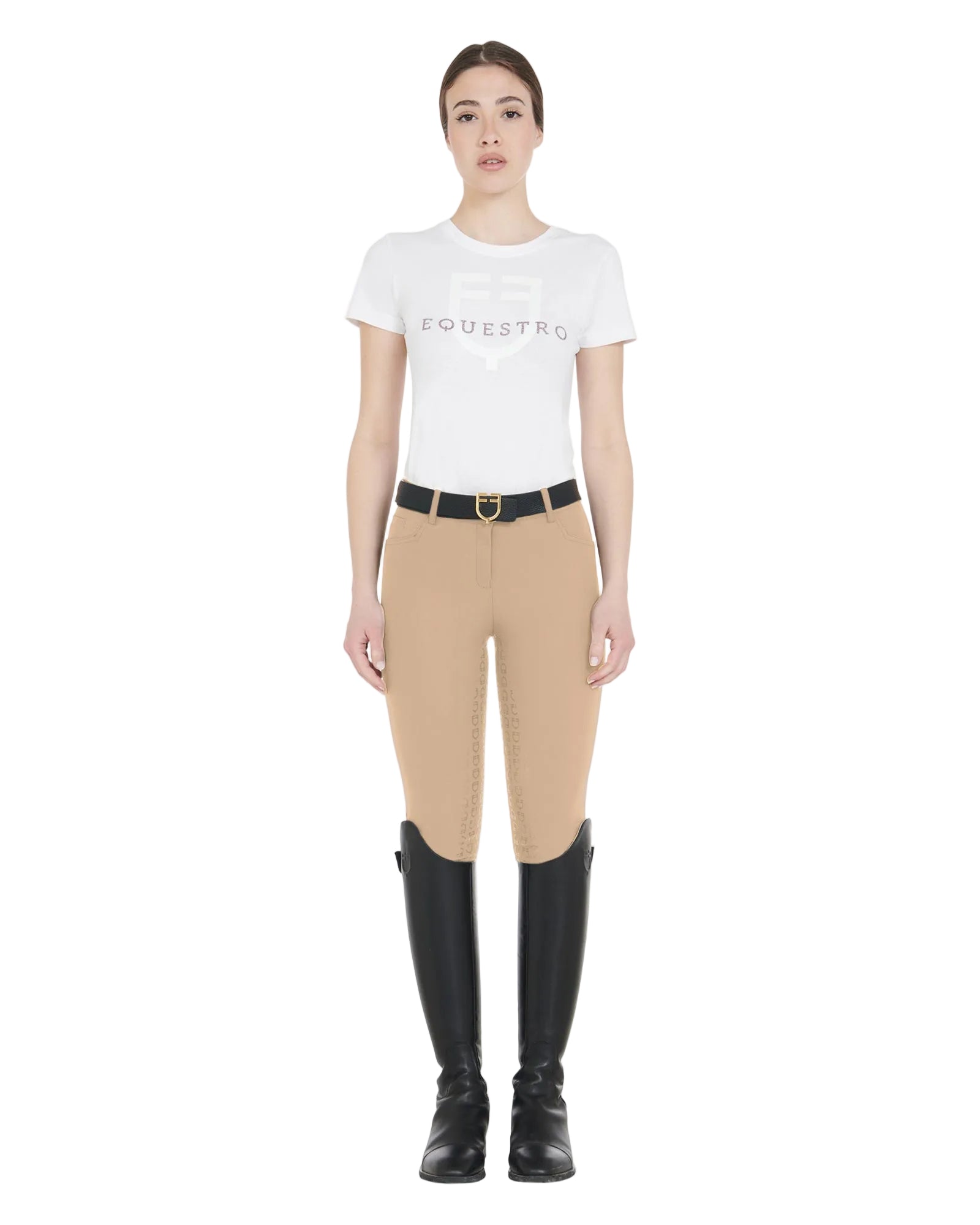 Equestro Women's Full Grip Slim Fit Breeches Incense