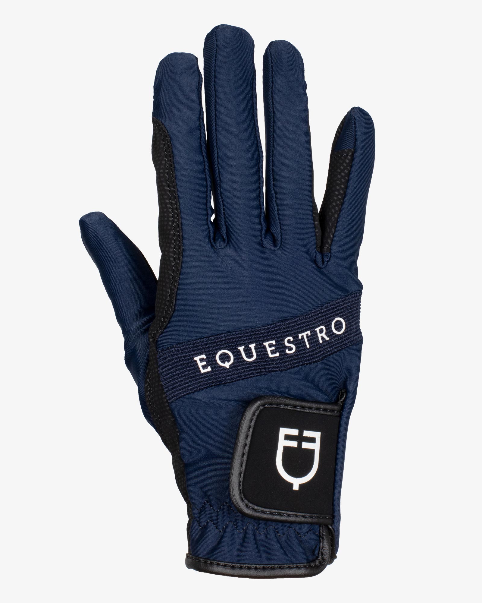Equestro Gloves In Technical Fabric With Multicolor Logo Navy White