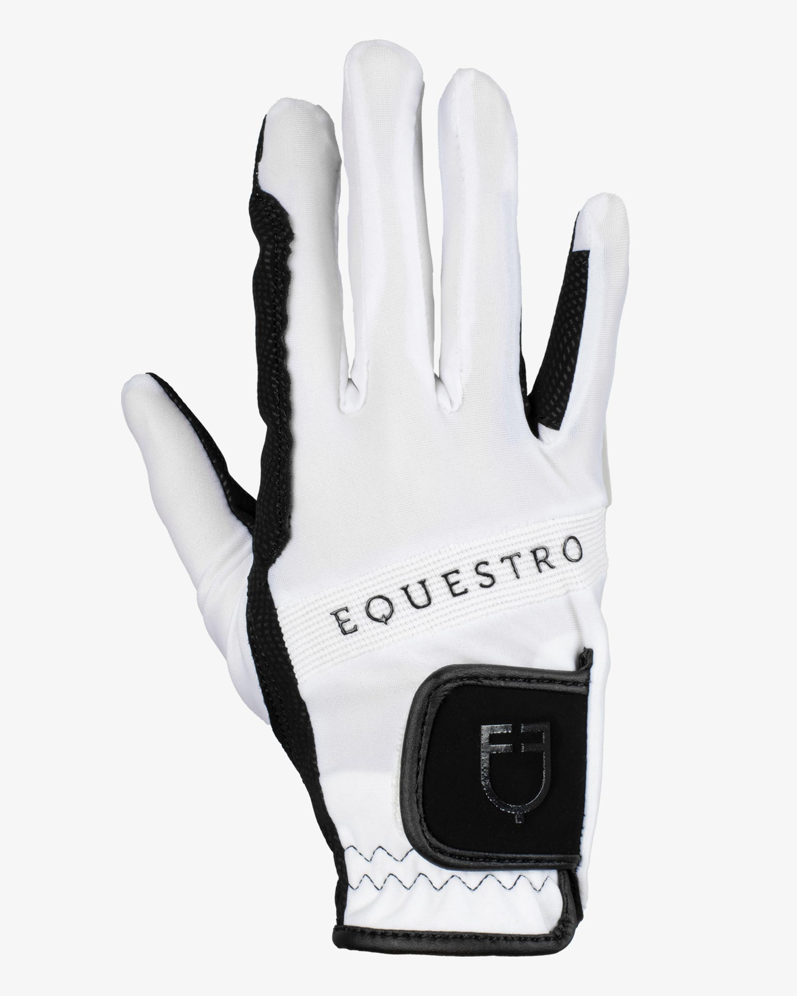 Equestro Gloves In Technical Fabric With Multicolor Logo White Black
