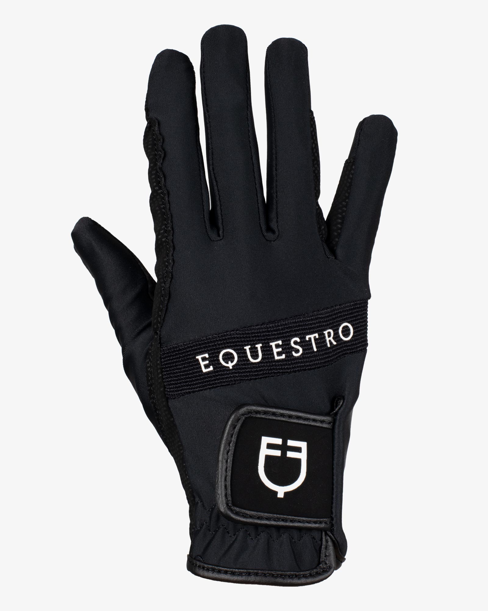 Equestro Gloves In Technical Fabric With Multicolor Logo Black White