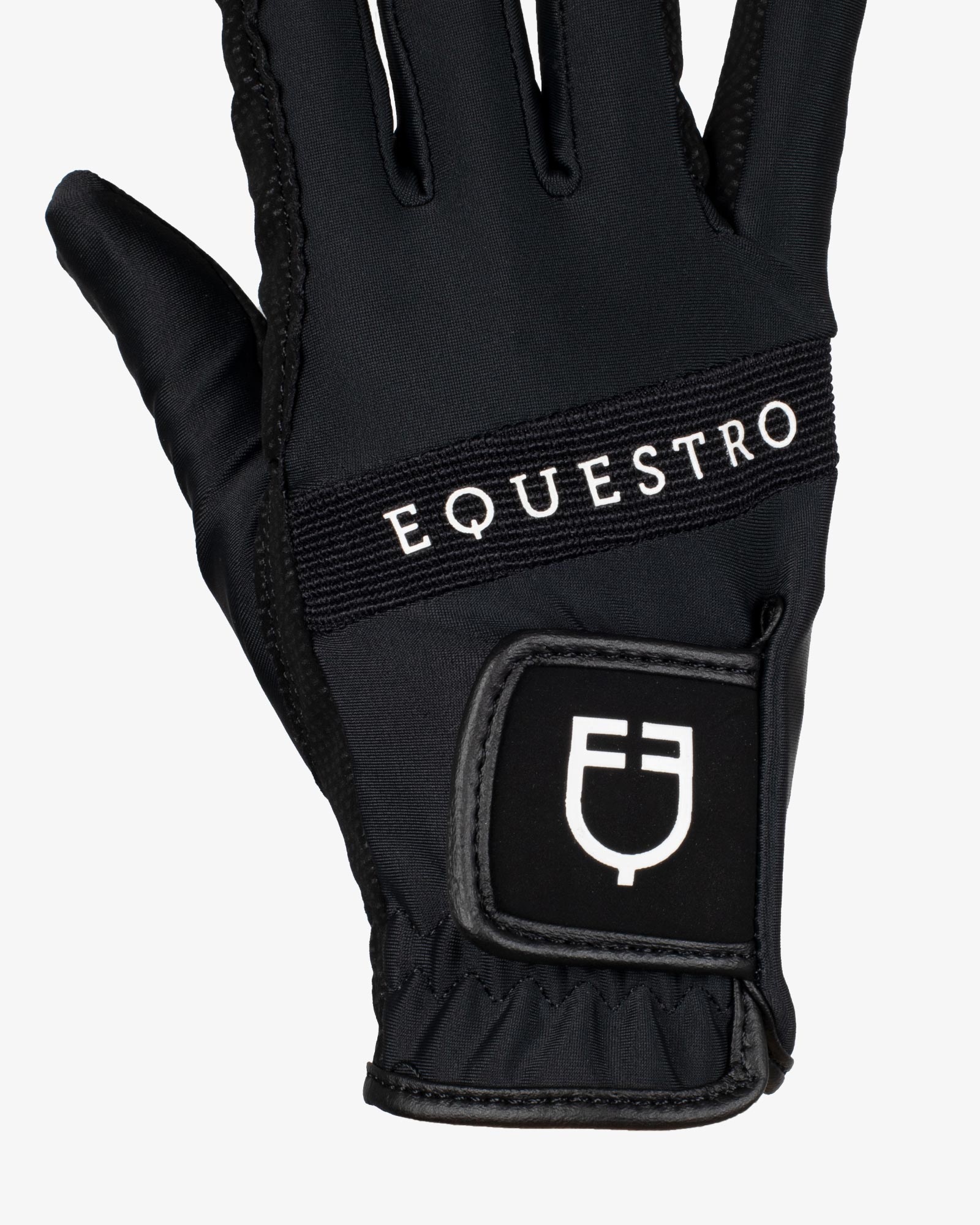 Equestro Gloves In Technical Fabric With Multicolor Logo Black White