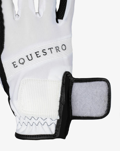 Equestro Gloves In Technical Fabric With Multicolor Logo White Black