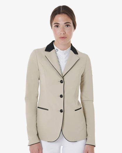 Equestro Women's Three Button Competition Jacket Oxford Tan - Clothing XS