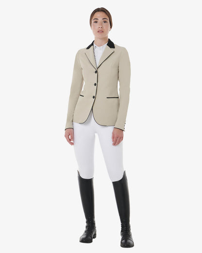 Equestro Women's Three Button Competition Jacket Oxford Tan