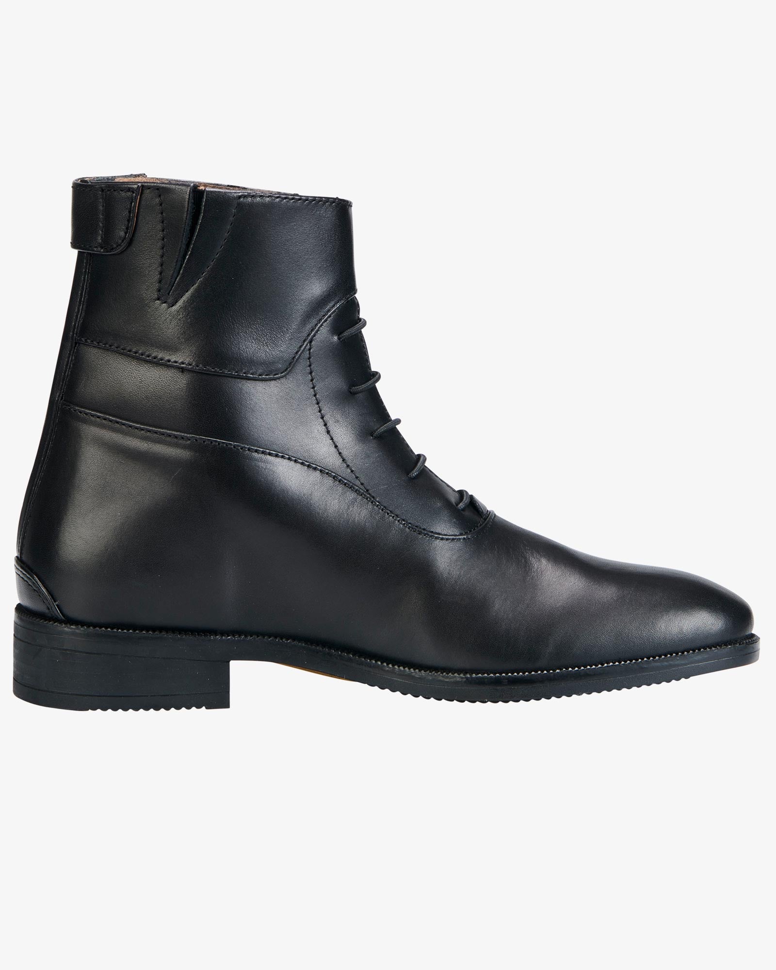 Equestro Vesuna Black Ankle Boots: Unisex Jodhpur Boots with Laces, Full-Grain Calfskin