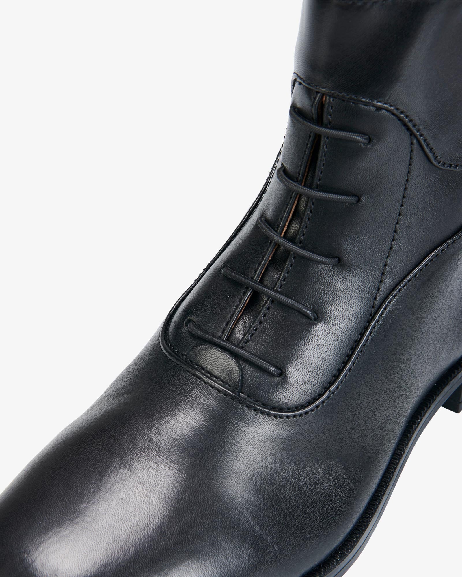 Equestro Vesuna Black Leather Jodhpur Ankle Boots with Laces - Equestrian Style Lace-Up Riding Boots