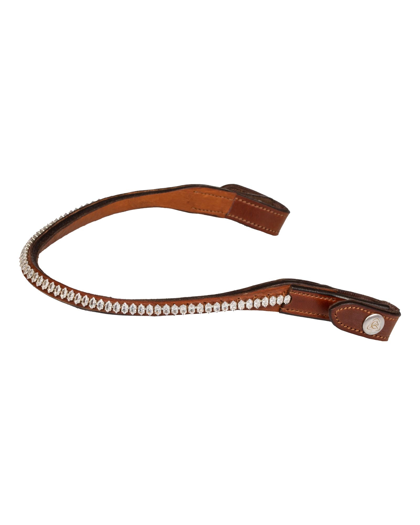 Acavallo Browband Calfskin & Oval Crystals Cognac