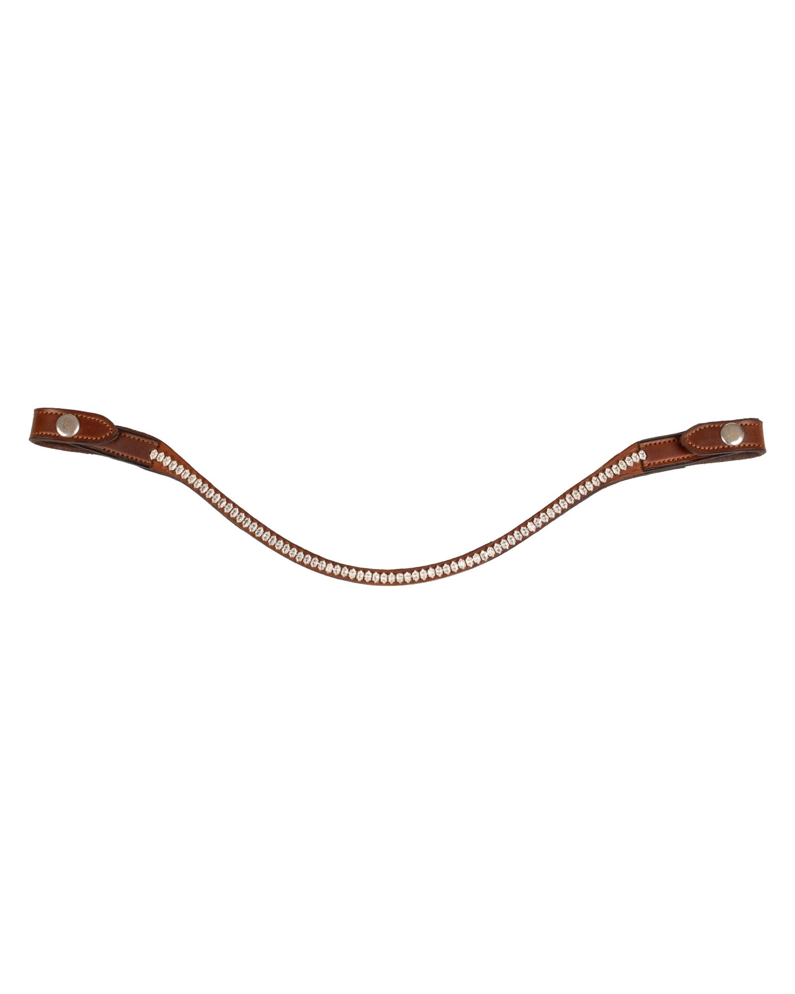 Acavallo Browband Calfskin & Oval Crystals Cognac