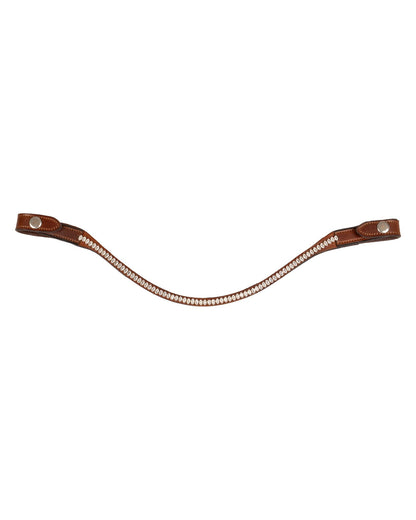 Acavallo Browband Calfskin & Oval Crystals Cognac
