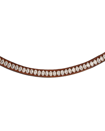 Acavallo Browband Calfskin & Oval Crystals Cognac