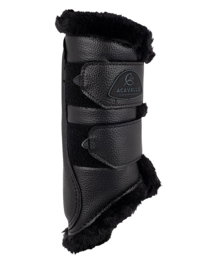 Acavallo Front Brushing Boots Eco-Leather & Faux Sheepskin Black