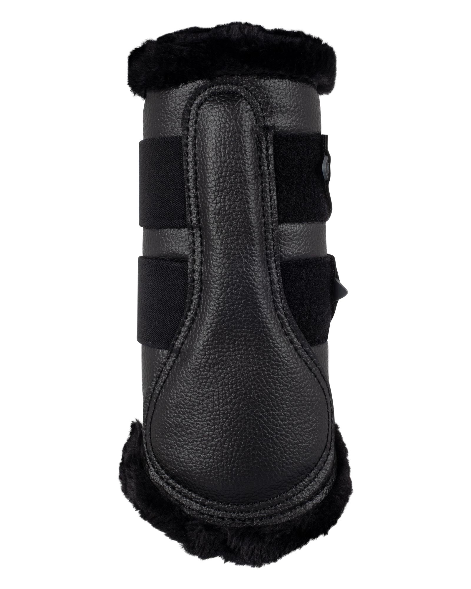 Acavallo Front Brushing Boots Eco-Leather & Faux Sheepskin Black